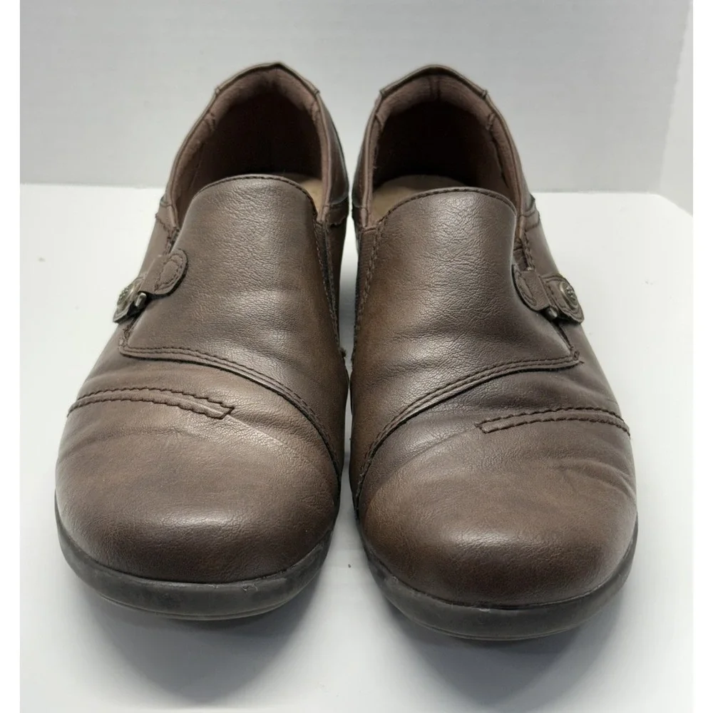 Earth Spirit Beni Loafers Womens Size 8 Brown Gelron Cushion Wedge Slip On Shoes
